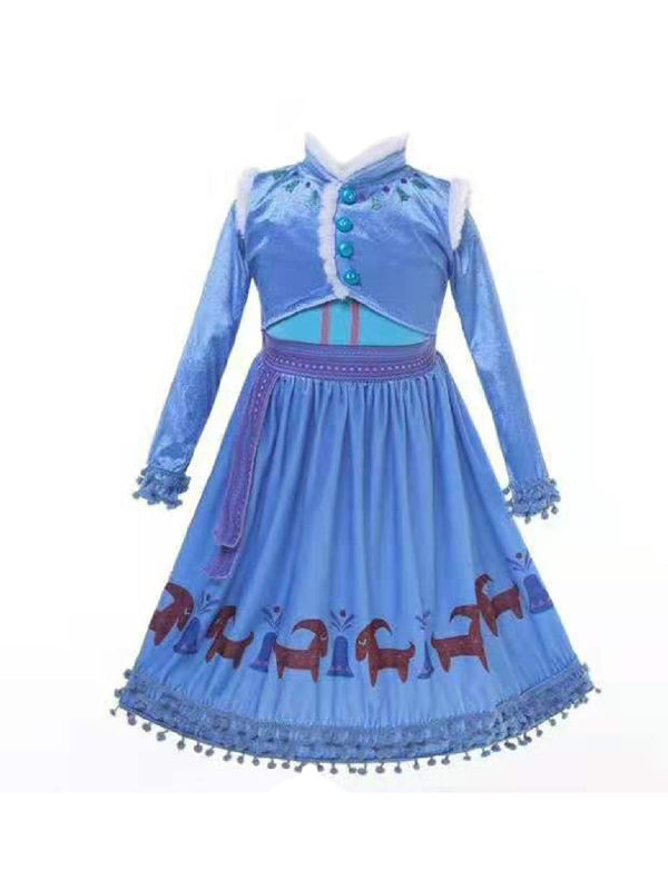Girls Blue Frozen Adventure Anna Halloween Dress Costume 2-9 - SophiasStyle.com