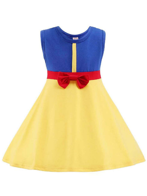 Girls Blue Red Yellow Bow Applique Snow White Dress 9M-10 - SophiasStyle.com
