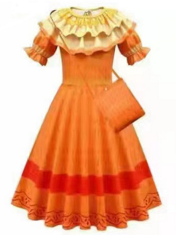 Girls Orange Encanto Pepa Madrigal Dress 3-12 - SophiasStyle.com