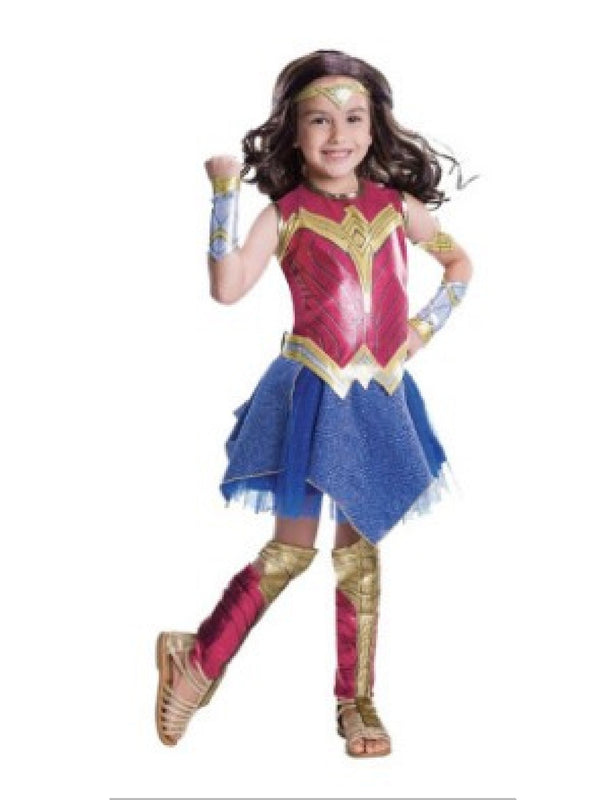 Girls Multi Color Wonder Woman Deluxe Halloween Costume 4-12 - SophiasStyle.com
