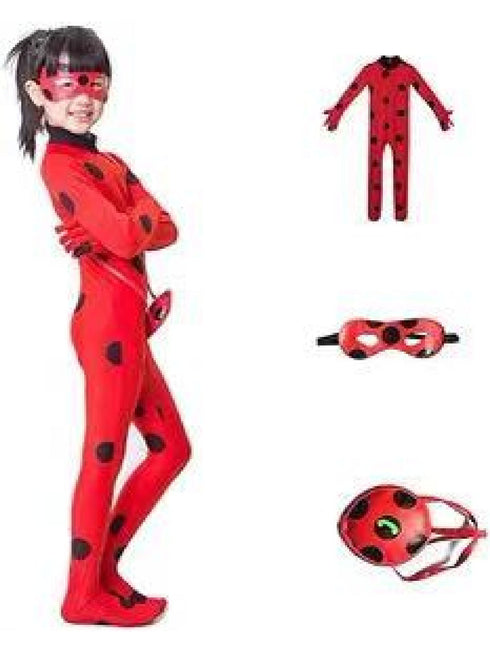 Girls Red Black Cosplay Ladybug Halloween Costume 9M-6 - SophiasStyle.com