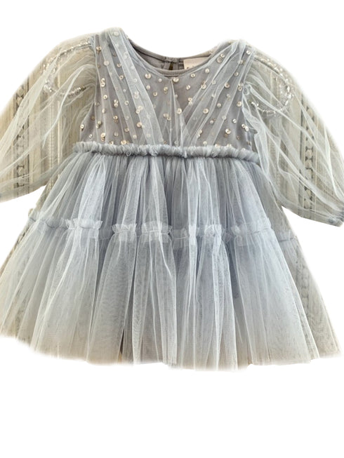 Ooh La La Couture Baby Girls Darcie Sky Skirted Bodysuit 0-24M - SophiasStyle.com