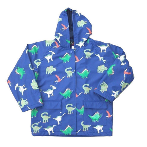 Big Boys Blue Dinosaurs Rain Coat 8-10 - SophiasStyle.com