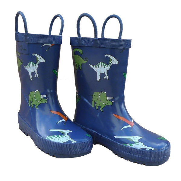 Blue Dinosaurs Toddler Boys Rain Boots 5-10 - SophiasStyle.com