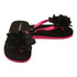 L`Amour Little Girls Black Organza Flower Flip Flops 8-10 Toddler - SophiasStyle.com