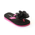 L`Amour Little Girls Black Organza Flower Flip Flops 8-10 Toddler - SophiasStyle.com