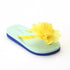 L`Amour Little Girls Yellow Organza Flower Flip Flops 8-10 Toddler - SophiasStyle.com