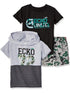 Little Boys Gray 3 Piece Hooded Top T-Shirt Shorts Set 2-4T - SophiasStyle.com