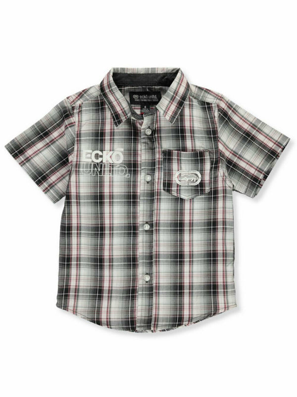 Little Boys Multi Color Short Sleeve Button Checkered Shirt 4-7 - SophiasStyle.com