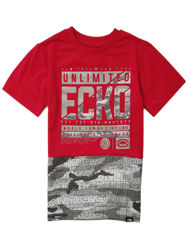 Little Boys Gray Navy Short Sleeved Casual T-Shirt 4-7 - SophiasStyle.com