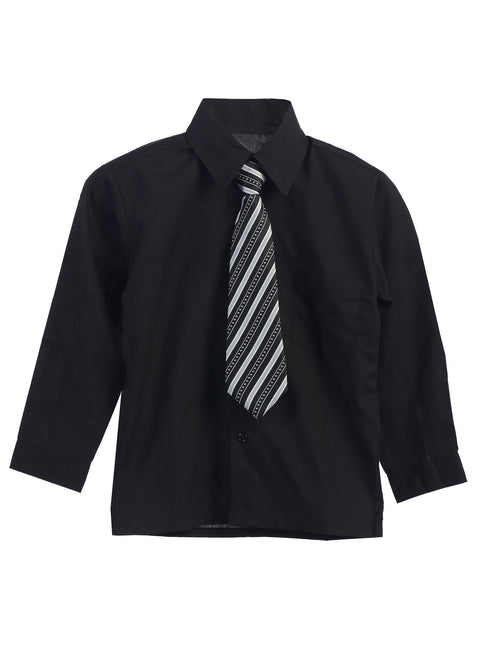 Rafael Little Boys Tie Long Sleeve Dress Shirt 2T-7 - SophiasStyle.com