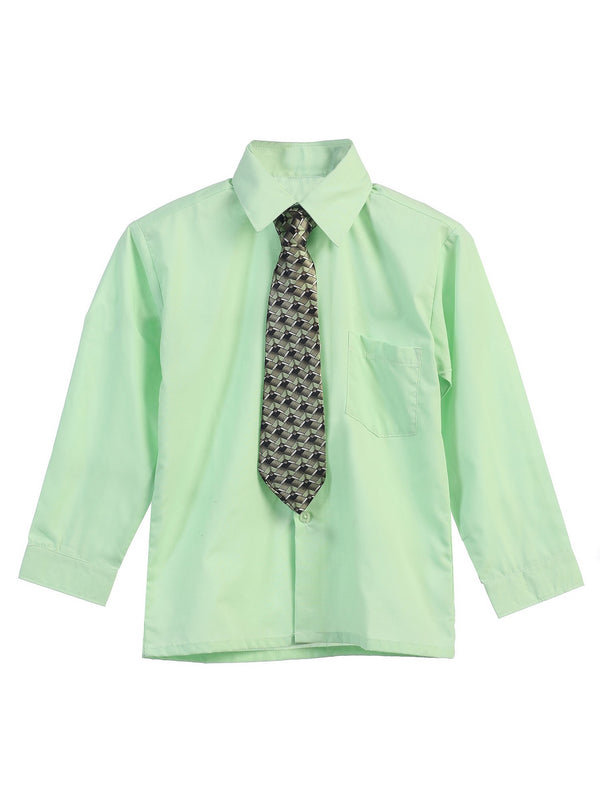 Rafael Little Boys Tie Long Sleeve Dress Shirt 2T-7 - SophiasStyle.com