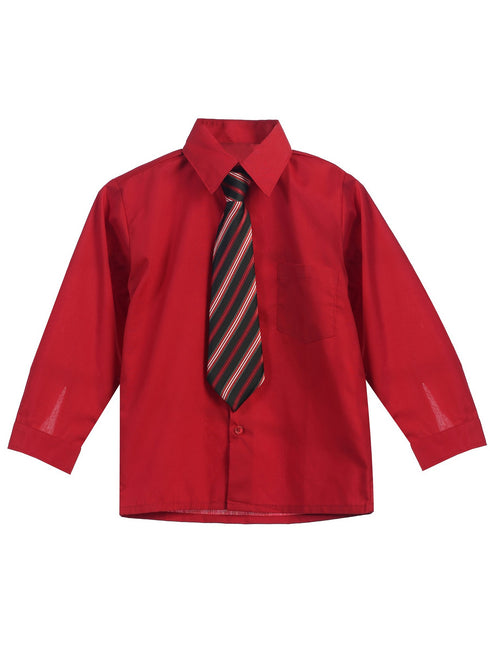 Rafael Big Boys Tie Long Sleeve Dress Shirt 8-20 - SophiasStyle.com