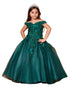 Girls 3D Flower Off Shoulder Ball Gown 3-16 - SophiasStyle.com