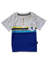 Little Boys Gray Navy 3 Button Short Sleeve T-Shirt 2-4T - SophiasStyle.com