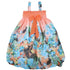 Little Girls Orange Blue Floral Chiffon Baby Doll Dress 24M-8 - SophiasStyle.com