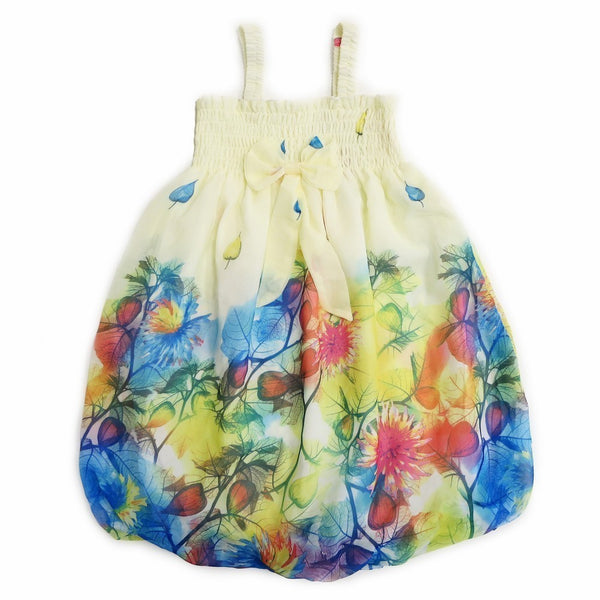 Little Girls Yellow Leaves Chiffon Baby Doll Dress 24M-8 - SophiasStyle.com