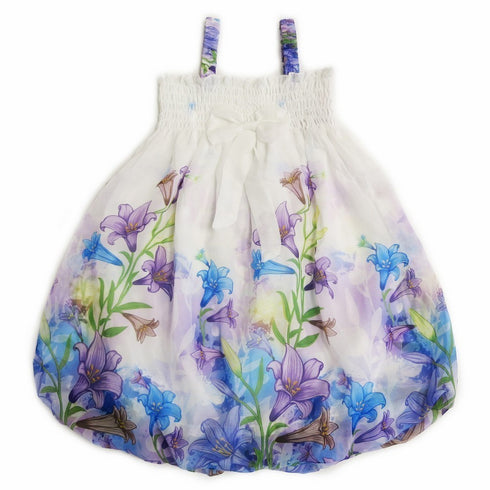 Little Girls White Lily Straps Bow Chiffon Baby Doll Dress 24M-8 - SophiasStyle.com