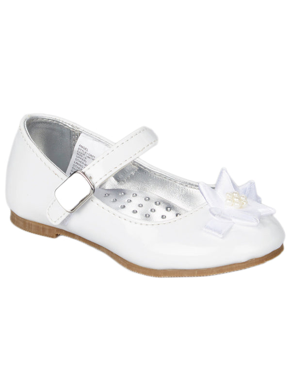 Angel Girls Red Chloe Classic Scalloped Mary Jane Shoes 9 Toddler-12 Kids - SophiasStyle.com