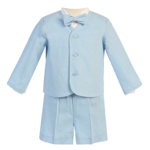 Lito Baby Boys Light Blue Eton Short Formal Ring Bearer Easter Suit 6-24M - SophiasStyle.com