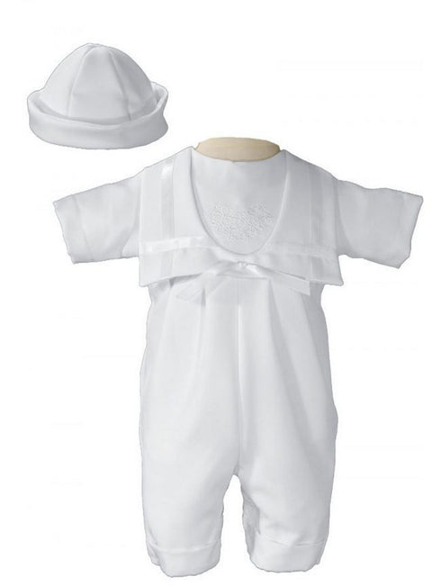 Baby Boys White Nautical Gabardine Embroidered Christening Knickers 0-12M - SophiasStyle.com