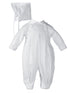 Baby Boys White Long Sleeve Embroidered Pleated Hat Christening Outfit 0-12M - SophiasStyle.com