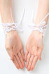 Girls White Pearl Adorned Lace Fingerless Communion Flower Girl Gloves - SophiasStyle.com