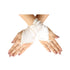 Girls Ivory Fingerless Satin Pearl Accented Communion Flower Girl Gloves - SophiasStyle.com
