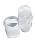 Lito Girls White Embroidered Cross Lace Trim Christening Booties 0-4 Baby - SophiasStyle.com