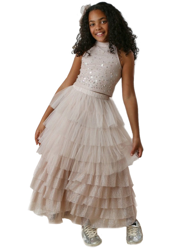 Ooh La La Couture Big Girls Blush Glitter 2 Pcs Gigi Skirt Set, Sizes 3T-14 - SophiasStyle.com