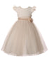 Big Girls Tulle Flower Corsage Ruffled Sleeves Junior Bridesmaid Dress 2-12 - SophiasStyle.com
