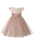 Big Girls Tulle Flower Corsage Ruffled Sleeves Junior Bridesmaid Dress 2-12 - SophiasStyle.com