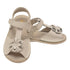L'Amour Little Girls White Curly Flower Adorned Leather Sandals 5-10 Toddler - SophiasStyle.com
