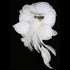 Girls White Feather Flower Bead Rhinestone Communion Flower Girl Headpiece - SophiasStyle.com