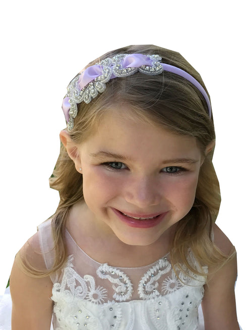 Petite Adele Girls Multi Glitter Rhinestone Satin Stylish Headband One Size - SophiasStyle.com