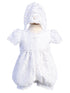 Lito Baby Girls White Lace Bonnet Romper Hazel Christening Easter Set 0-18M - SophiasStyle.com