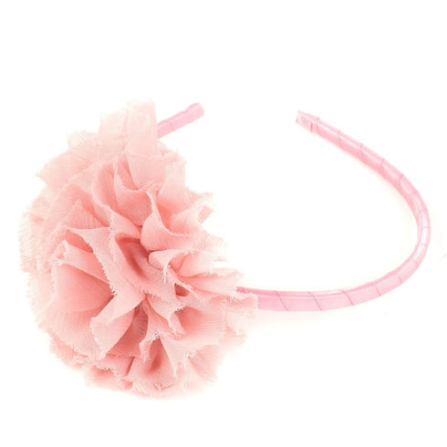 Kids Dream Girls Rose Mesh Large Ruffle Flower Narrow Headband - SophiasStyle.com