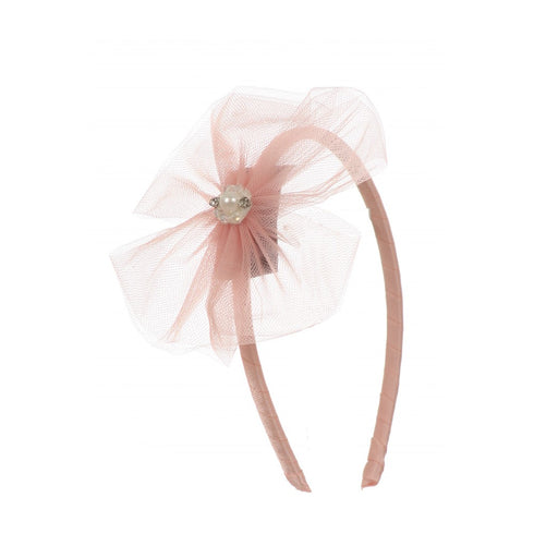 Kids Dream Girls Dusty Rose Satin Flower Headband - SophiasStyle.com