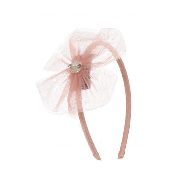 Kids Dream Girls Dusty Rose Satin Flower Headband - SophiasStyle.com