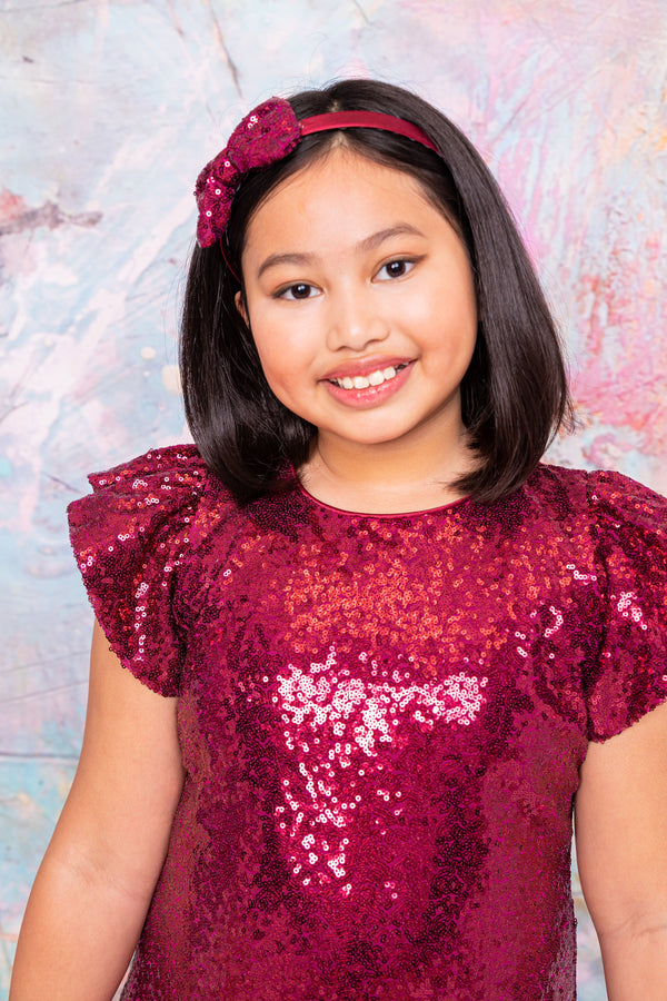 Kids Dream Girls Multi Color Sequin Bow Headband - SophiasStyle.com