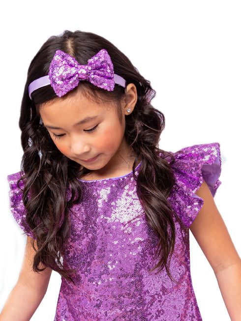 Kids Dream Girls Multi Color Sequin Bow Headband - SophiasStyle.com