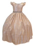 Big Girls Rose Gold Metallic Flutter Sleeve Junior Bridesmaid Dress 8-16 - SophiasStyle.com