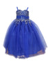 Little Girls Royal Blue Embroidered Sweetheart Neckline Flower Girl Dress 2-6 - SophiasStyle.com