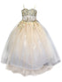 Little Girls Champagne Embroidered Sweetheart Neckline Flower Girl Dress 2-6 - SophiasStyle.com