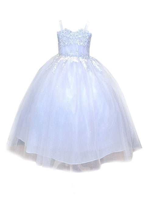 Little Girls White Embroidered Sweetheart Neckline Flower Girl Dress 2-6 - SophiasStyle.com