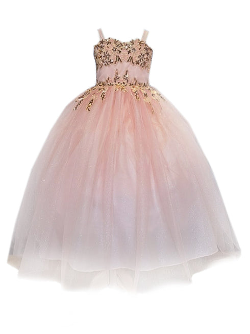 Big Girls Blush Embroidered Sweetheart Neckline Junior Bridesmaid Dress 8-16 - SophiasStyle.com