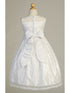 Lito Big Girls White Lace Silver Corded Waist Communion Dress 7 - SophiasStyle.com
