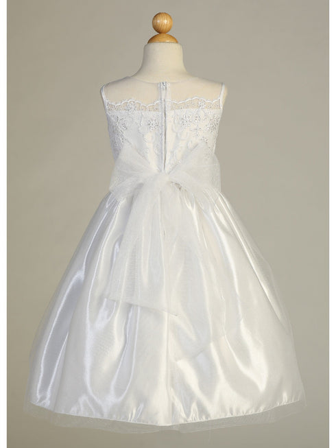 Lito Big Girls White Embroidered Tulle Sequin Communion Dress 10 - SophiasStyle.com