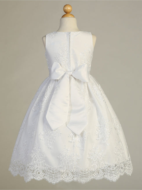 Lito Big Girls White Embroidered Lace Tulle Communion Dress 6-12 - SophiasStyle.com