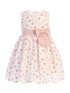 Lito Little Girls Peach Polka Dots Bow Sleeveless Rayon Easter Dress 2T-6 - SophiasStyle.com